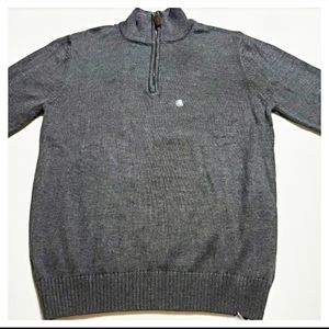 Quarter Zip Simply Styled Gray Knit Sweater Size M